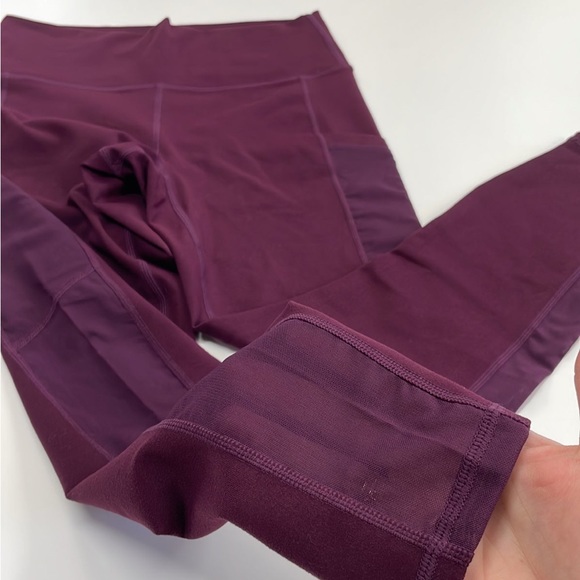 Fabletics High-Waisted PowerHold 7/8 Leggings in maroon SzS SMALL Mesh - Picture 4 of 12
